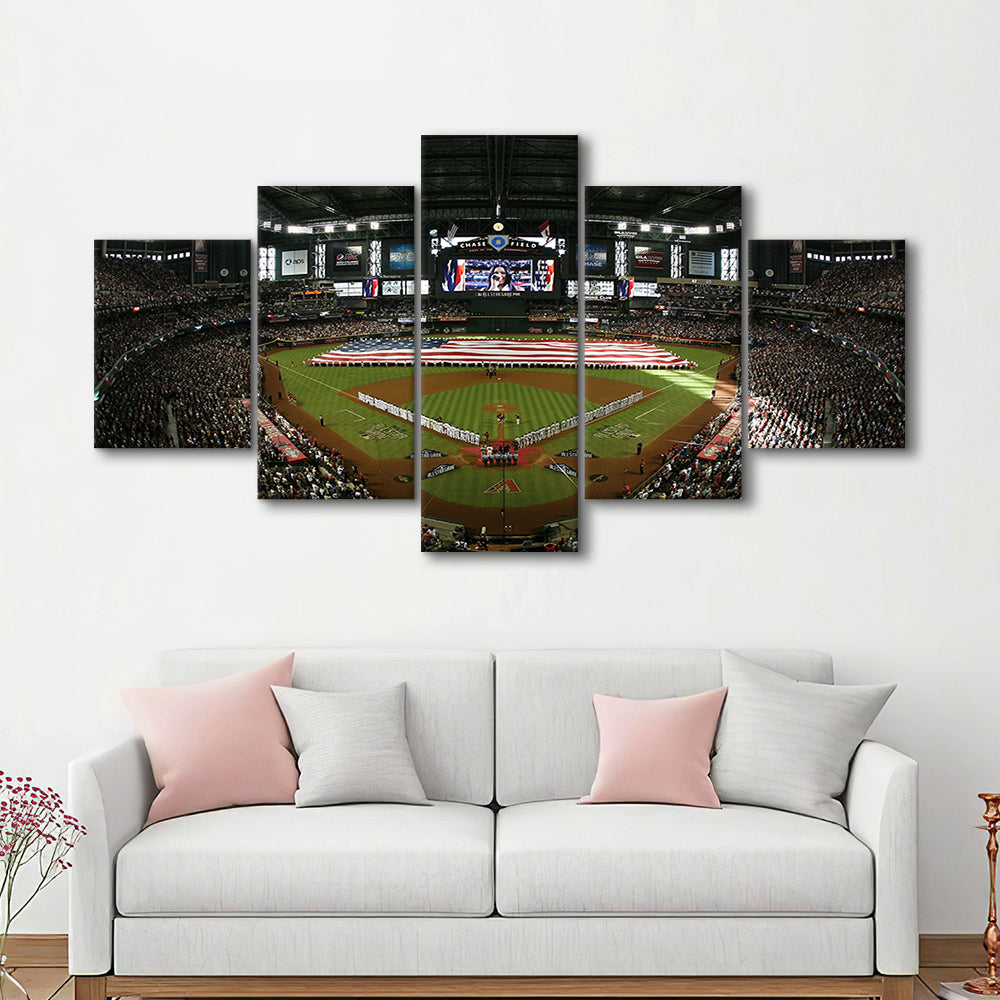 Chase Field in Arizona, Stadium Canvas, Sport Art, Gift for him, 5 Panel, Large Canvas, Canvas Print Wall Art