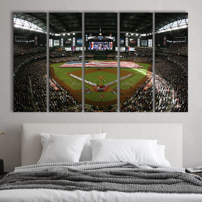 Chase Field in Arizona, Stadium Canvas, Sport Art, 5 Panel B, Extra Large Canvas, Canvas Print Wall Art