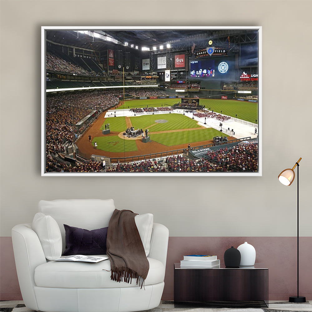 Chase Field in Phoenix Arizona, Stadium Canvas, Sport Art, Fan Gifts, Framed Canvas Print Wall Art, Floating Frame