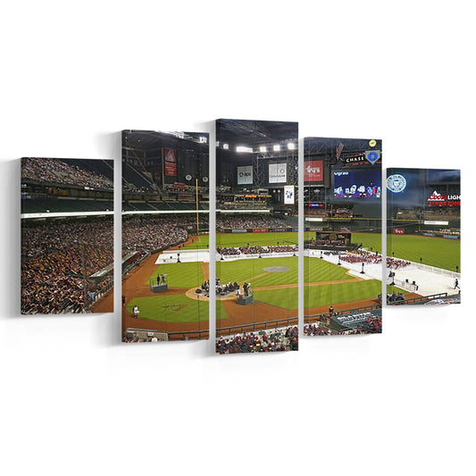 Chase Field in Phoenix Arizona, Stadium Canvas, Sport Art, Fan Gifts, 5 Panel, Large Canvas, Canvas Print Wall Art