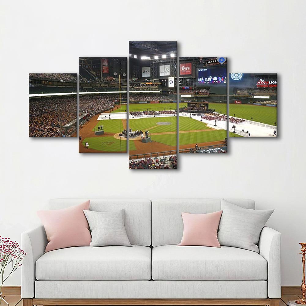 Chase Field in Phoenix Arizona, Stadium Canvas, Sport Art, Fan Gifts, 5 Panel, Large Canvas, Canvas Print Wall Art