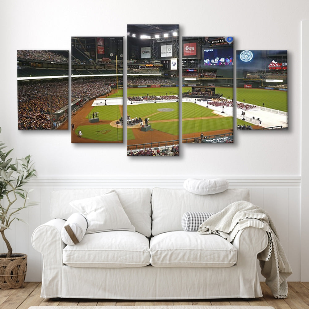 Chase Field in Phoenix Arizona, Stadium Canvas, Sport Art, Fan Gifts, 5 Panel, Large Canvas, Canvas Print Wall Art