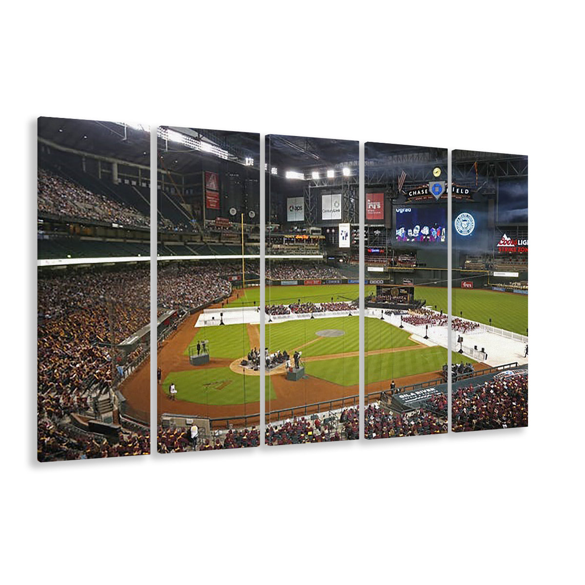 Chase Field in Phoenix Arizona, Stadium Canvas, Sport Art, 5 Panel B, Extra Large Canvas, Canvas Print Wall Art
