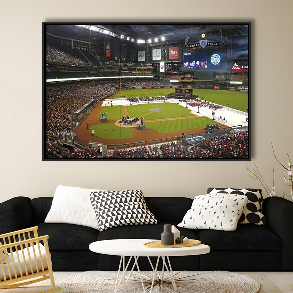 Chase Field in Phoenix Arizona, Stadium Canvas, Sport Art, Fan Gifts, Framed Canvas Print Wall Art, Floating Frame