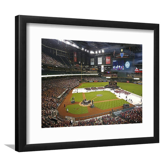 Chase Field in Phoenix Arizona, Stadium Canvas, Sport Art, Fan Gifts, White Border Framed Art Print Wall Decor