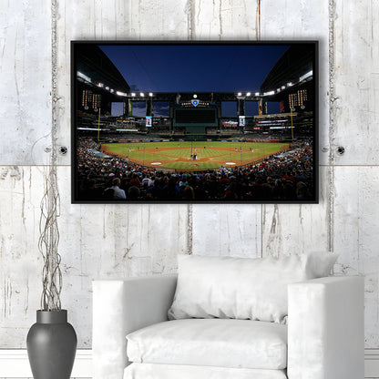 Chase Field in Phoenix Arizona, Stadium Canvas, Sport Art, Framed Canvas Print Wall Art, Floating Frame