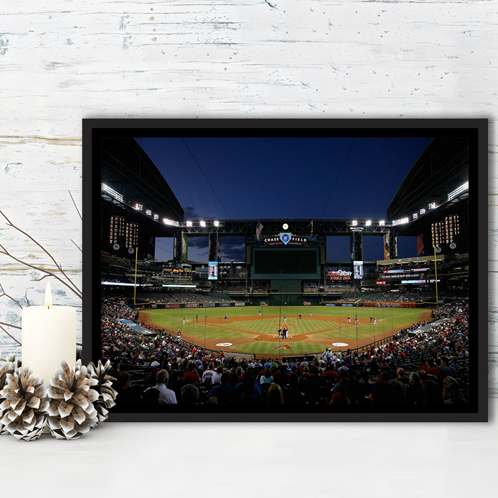 Chase Field in Phoenix Arizona, Stadium Canvas, Sport Art, Framed Canvas Print Wall Art, Floating Frame