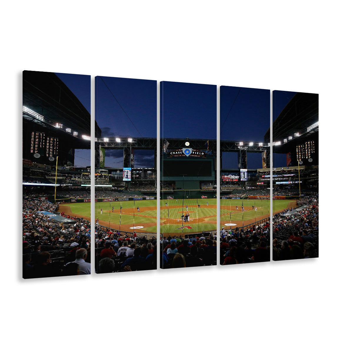 Chase Field in Phoenix Arizona, Stadium Canvas, Sport Art, 5 Panel B, Extra Large Canvas, Canvas Print Wall Art