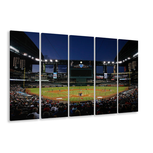 Chase Field in Phoenix Arizona, Stadium Canvas, Sport Art, 5 Panel B, Extra Large Canvas, Canvas Print Wall Art