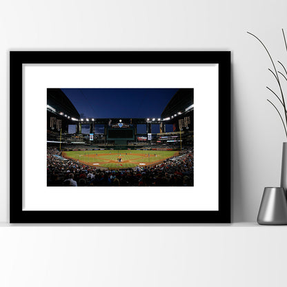 Chase Field in Phoenix Arizona, Stadium Canvas, Sport Art, Gift for him, White Border Framed Art Print Wall Decor