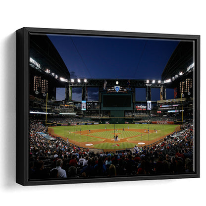 Chase Field in Phoenix Arizona, Stadium Canvas, Sport Art, Framed Canvas Print Wall Art, Floating Frame