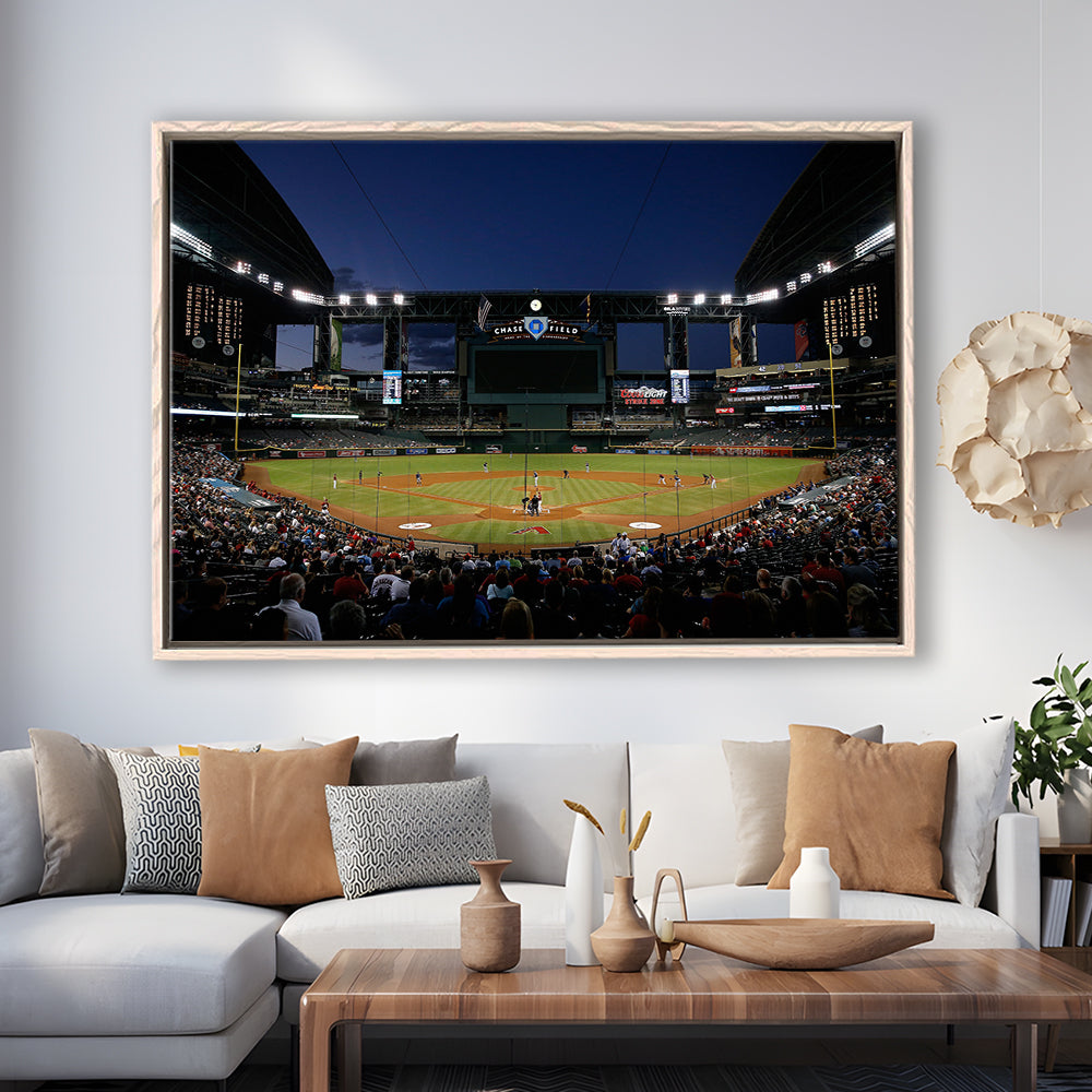 Chase Field in Phoenix Arizona, Stadium Canvas, Sport Art, Framed Canvas Print Wall Art, Floating Frame