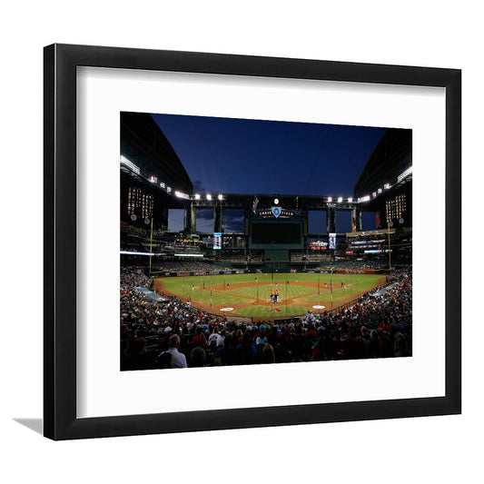 Chase Field in Phoenix Arizona, Stadium Canvas, Sport Art, Gift for him, White Border Framed Art Print Wall Decor