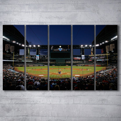 Chase Field in Phoenix Arizona, Stadium Canvas, Sport Art, 5 Panel B, Extra Large Canvas, Canvas Print Wall Art