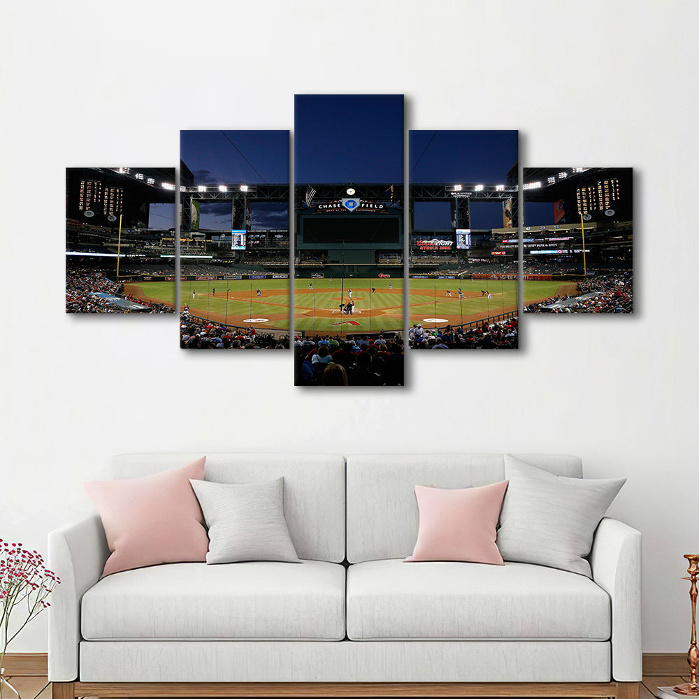 Chase Field in Phoenix Arizona, Stadium Canvas, Sport Art, Gift for him, 5 Panel, Large Canvas, Canvas Print Wall Art