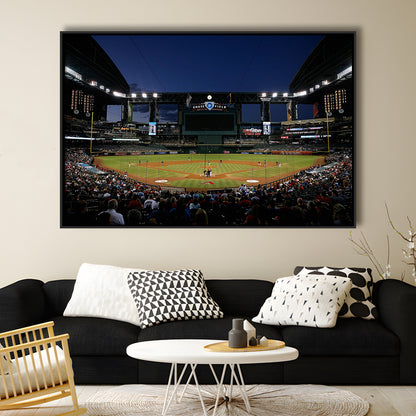 Chase Field in Phoenix Arizona, Stadium Canvas, Sport Art, Framed Canvas Print Wall Art, Floating Frame