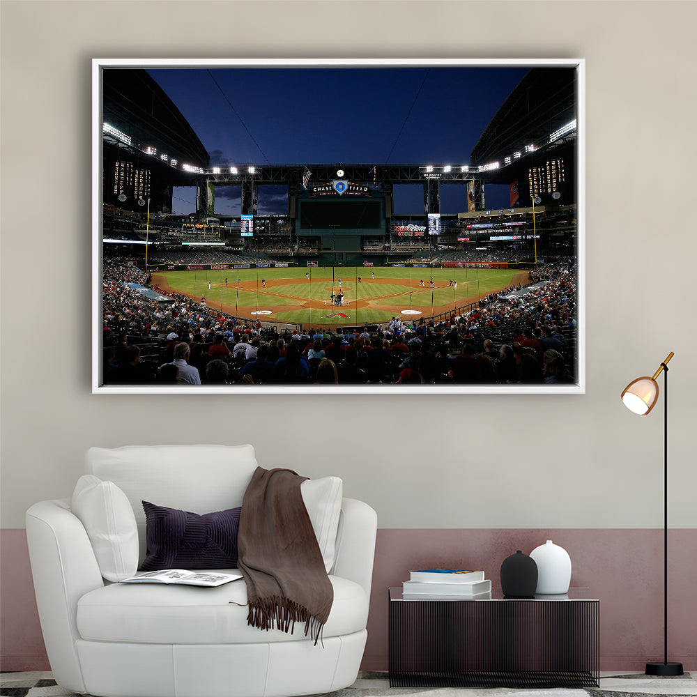 Chase Field in Phoenix Arizona, Stadium Canvas, Sport Art, Framed Canvas Print Wall Art, Floating Frame