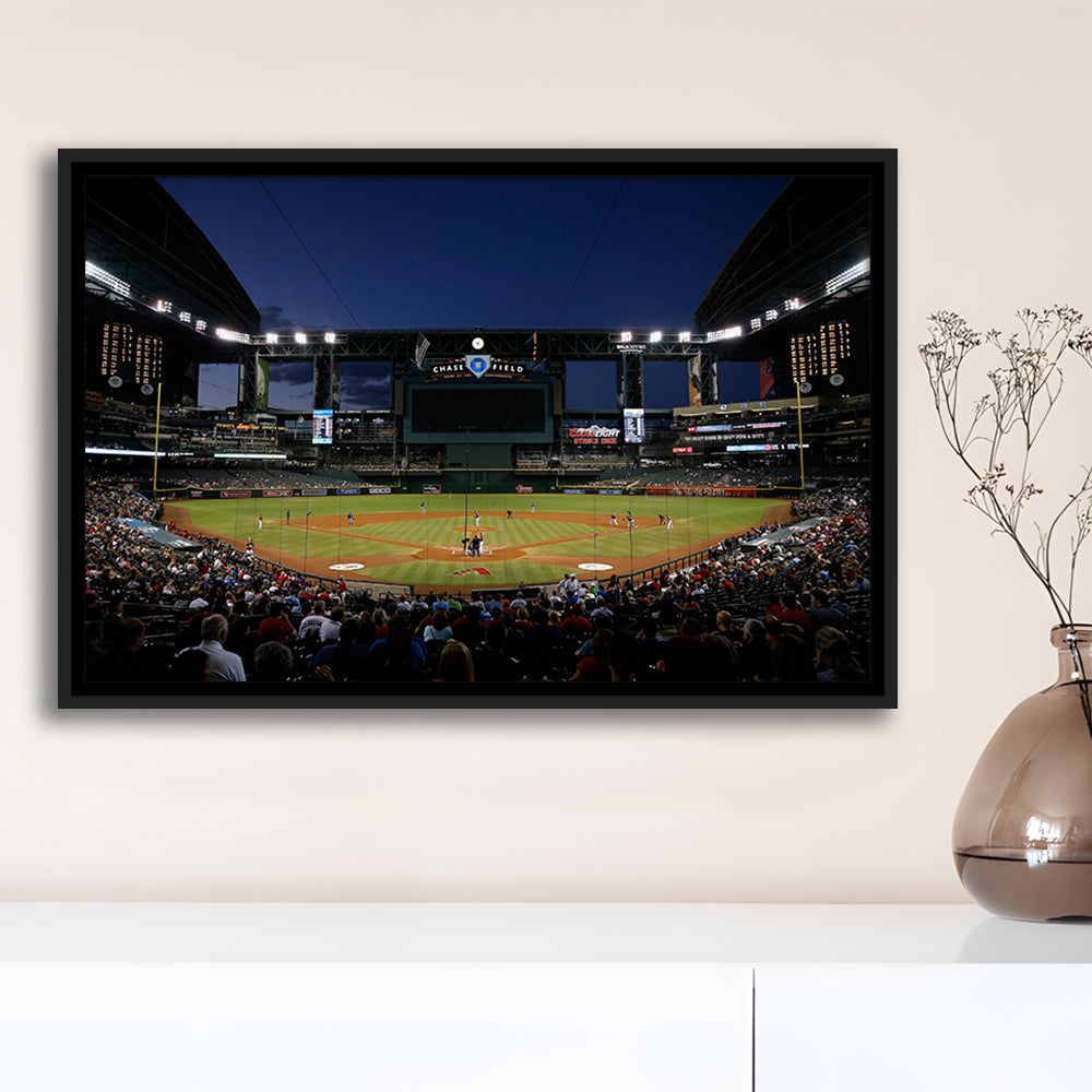 Chase Field in Phoenix Arizona, Stadium Canvas, Sport Art, Framed Canvas Print Wall Art, Floating Frame