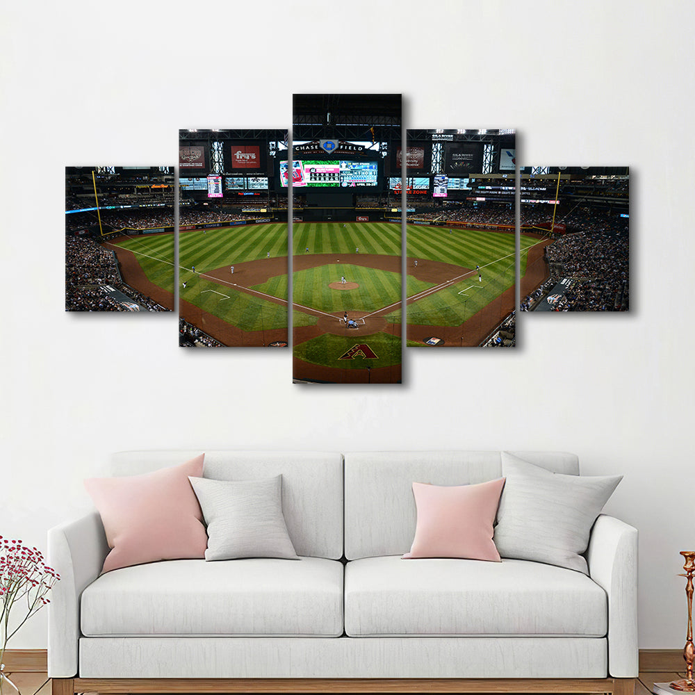 Chase field ball park in Arizona, Stadium Canvas, Sport Art, Gift for him, 5 Panel, Large Canvas, Canvas Print Wall Art
