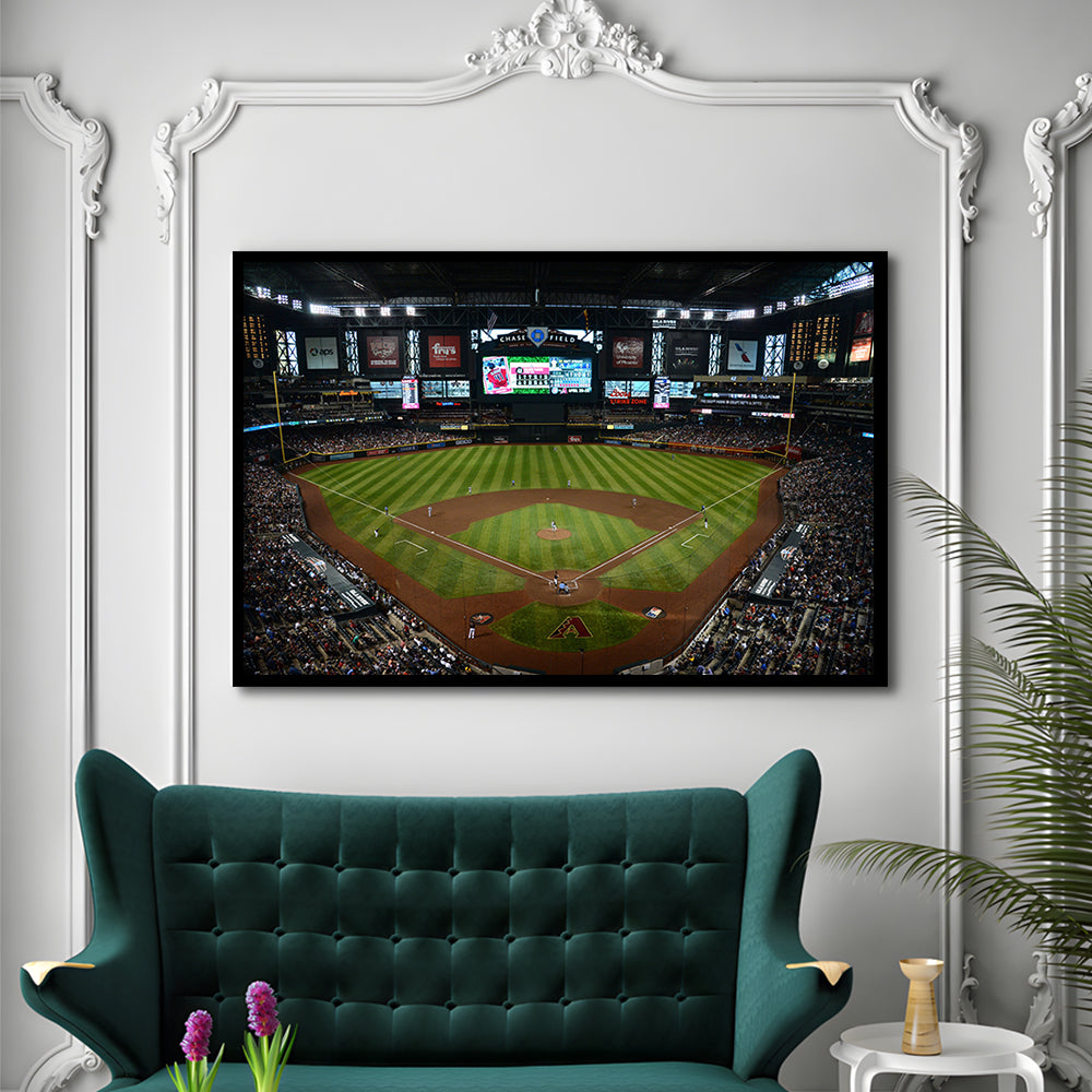 Chase field ball park in Arizona, Stadium Canvas, Sport Art, Gift for him, Framed Art Print Wall Decor, Picture Framed