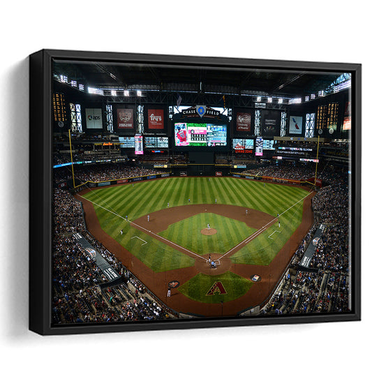 Chase field ball park in Arizona, Stadium Canvas, Sport Art, Framed Canvas Print Wall Art, Floating Frame