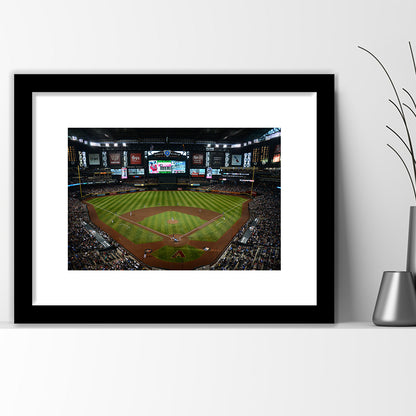 Chase field ball park in Arizona, Stadium Canvas, Sport Art, Gift for him, White Border Framed Art Print Wall Decor