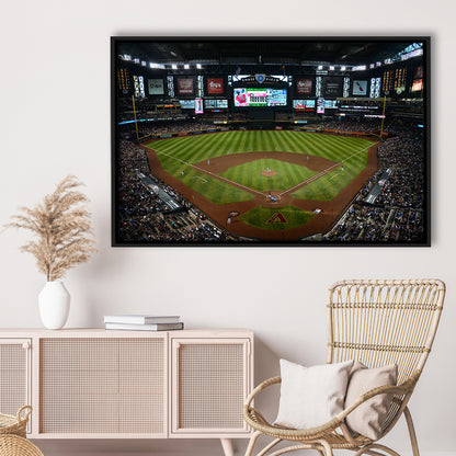 Chase field ball park in Arizona, Stadium Canvas, Sport Art, Framed Canvas Print Wall Art, Floating Frame