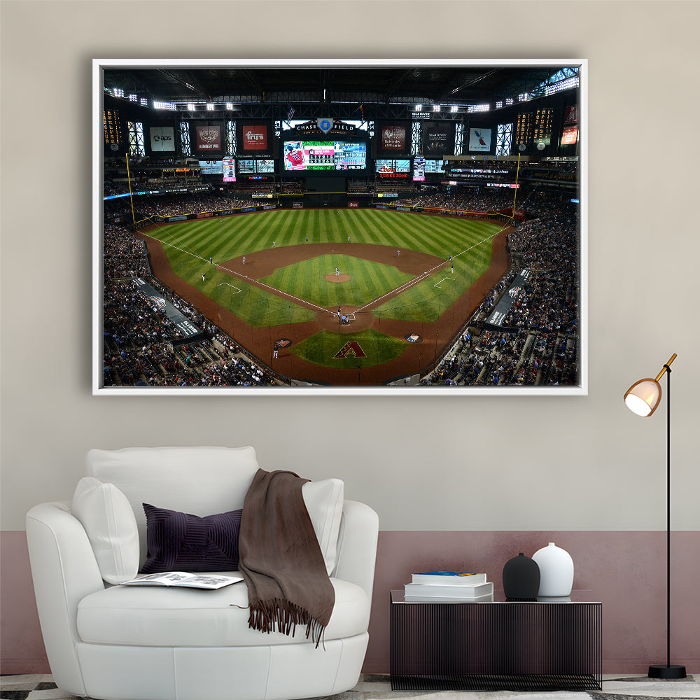 Chase field ball park in Arizona, Stadium Canvas, Sport Art, Framed Canvas Print Wall Art, Floating Frame