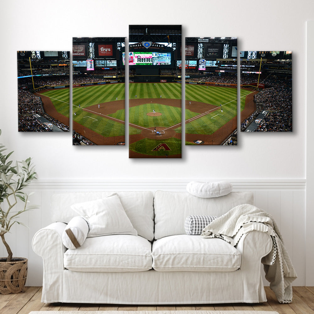 Chase field ball park in Arizona, Stadium Canvas, Sport Art, Gift for him, 5 Panel, Large Canvas, Canvas Print Wall Art