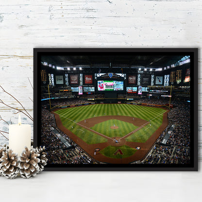 Chase field ball park in Arizona, Stadium Canvas, Sport Art, Framed Canvas Print Wall Art, Floating Frame