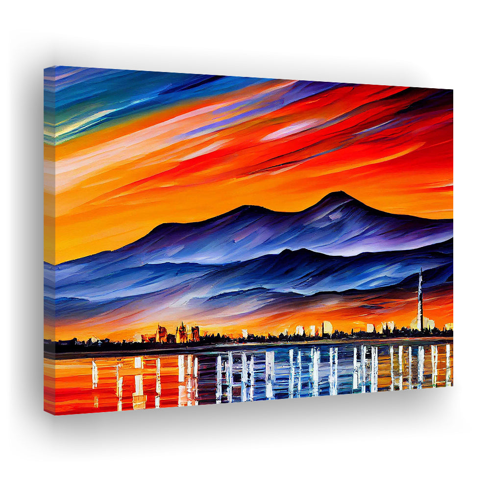 Chattanooga Tennessee Skyline, Chattanooga Painting Wall Art, Sport Art, Gifts for him, Canvas Print Wall Art