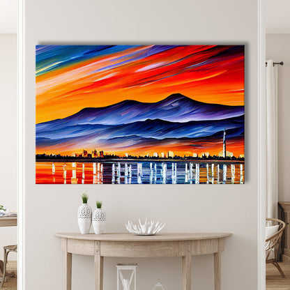 Chattanooga Tennessee Skyline, Chattanooga Painting Wall Art, Sport Art, Gifts for him, Canvas Print Wall Art