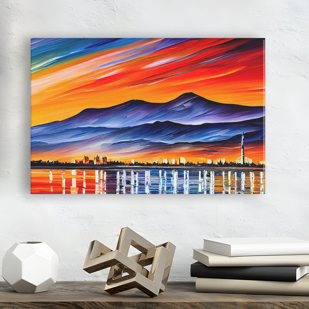 Chattanooga Tennessee Skyline, Chattanooga Painting Wall Art, Sport Art, Gifts for him, Canvas Print Wall Art