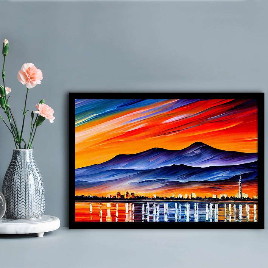 Chattanooga Tennessee Skyline, Chattanooga Painting Wall Art, Sport Gift Art, Framed Art Print Wall Decor