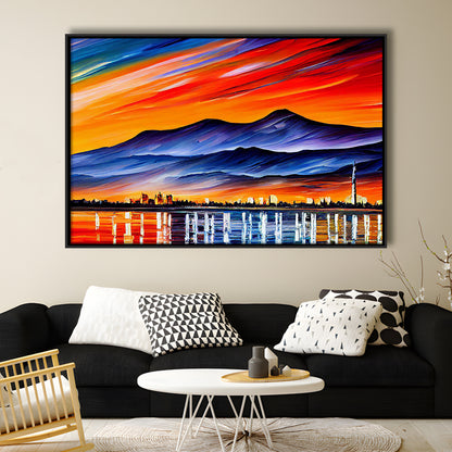 Chattanooga Tennessee Skyline, Chattanooga Painting Wall Art, Sport Gift Art, Framed Canvas Print Wall Art