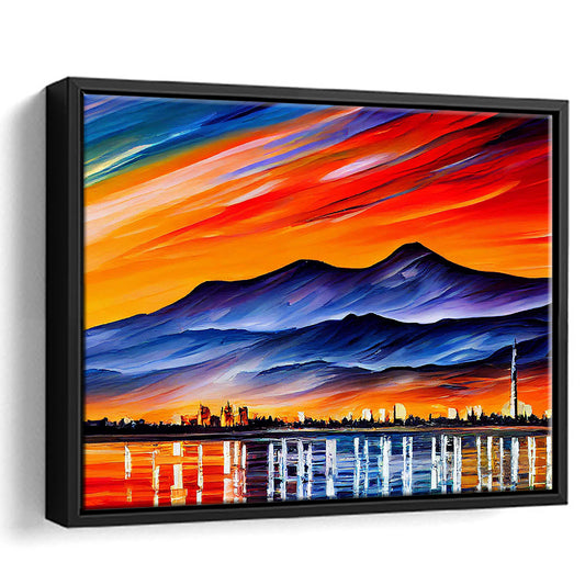 Chattanooga Tennessee Skyline, Chattanooga Painting Wall Art, Sport Gift Art, Framed Canvas Print Wall Art
