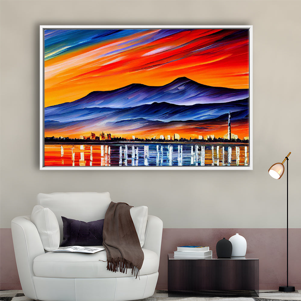 Chattanooga Tennessee Skyline, Chattanooga Painting Wall Art, Sport Gift Art, Framed Canvas Print Wall Art