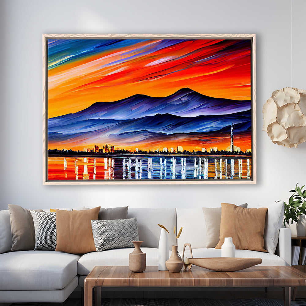 Chattanooga Tennessee Skyline, Chattanooga Painting Wall Art, Sport Gift Art, Framed Canvas Print Wall Art