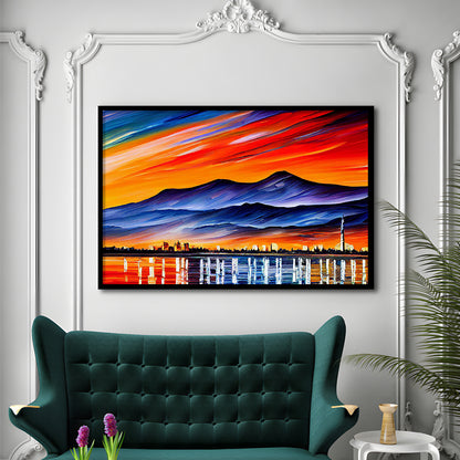 Chattanooga Tennessee Skyline, Chattanooga Painting Wall Art, Sport Gift Art, Framed Art Print Wall Decor