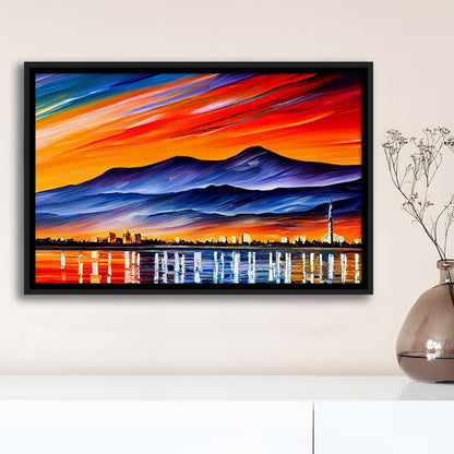 Chattanooga Tennessee Skyline, Chattanooga Painting Wall Art, Sport Gift Art, Framed Canvas Print Wall Art