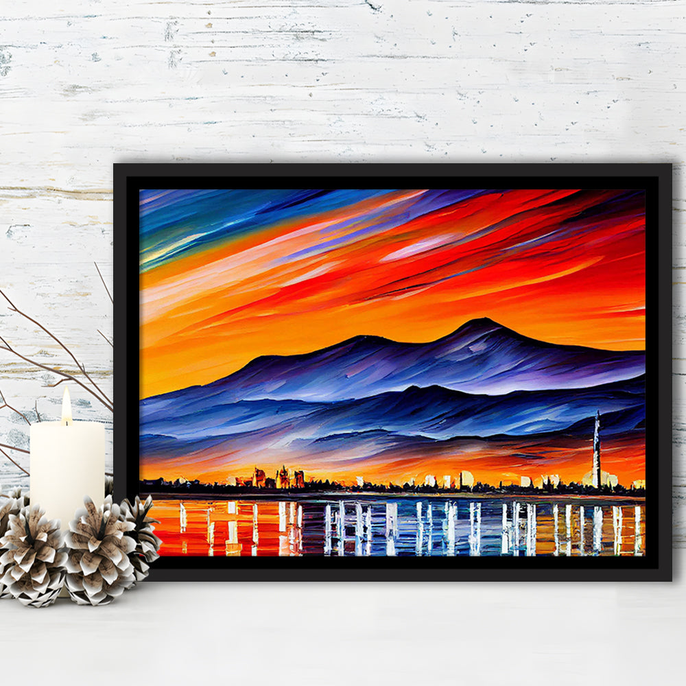 Chattanooga Tennessee Skyline, Chattanooga Painting Wall Art, Sport Gift Art, Framed Canvas Print Wall Art
