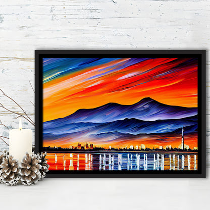 Chattanooga Tennessee Skyline, Chattanooga Painting Wall Art, Sport Gift Art, Framed Canvas Print Wall Art
