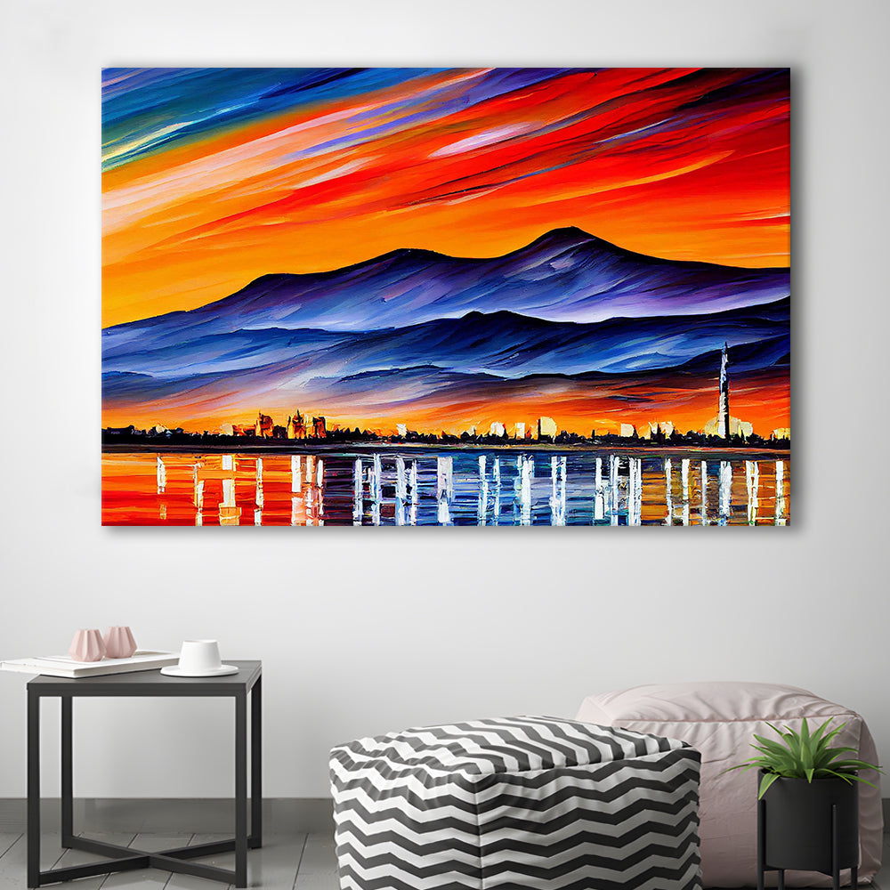 Chattanooga Tennessee Skyline, Chattanooga Painting Wall Art, Sport Art, Gifts for him, Canvas Print Wall Art