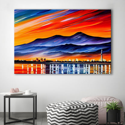 Chattanooga Tennessee Skyline, Chattanooga Painting Wall Art, Sport Art, Gifts for him, Canvas Print Wall Art