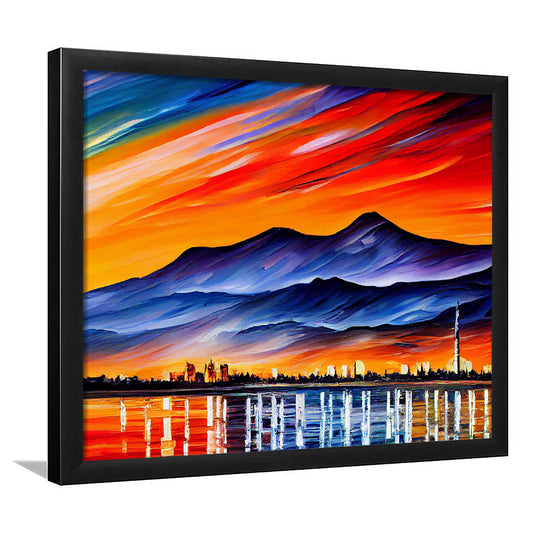 Chattanooga Tennessee Skyline, Chattanooga Painting Wall Art, Sport Gift Art, Framed Art Print Wall Decor