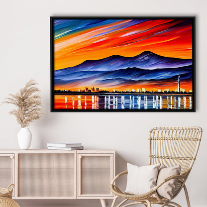 Chattanooga Tennessee Skyline, Chattanooga Painting Wall Art, Sport Gift Art, Framed Canvas Print Wall Art