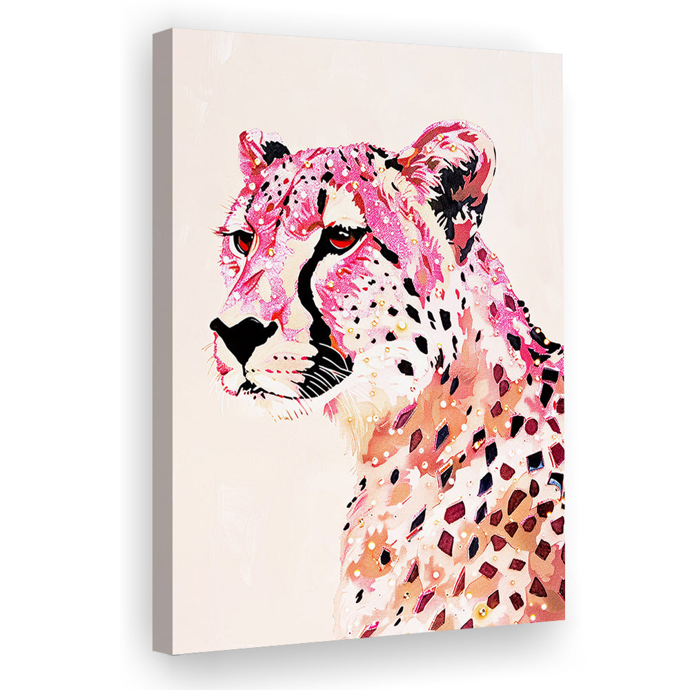 Cheetah Leopard Art Print Glam Preppy Decor Dorm Room, Canvas Print Wall Art, Wall Decor, Painting Canvas