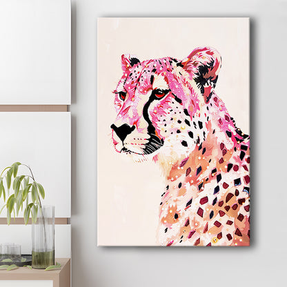 Cheetah Leopard Art Print Glam Preppy Decor Dorm Room, Canvas Print Wall Art, Wall Decor, Painting Canvas