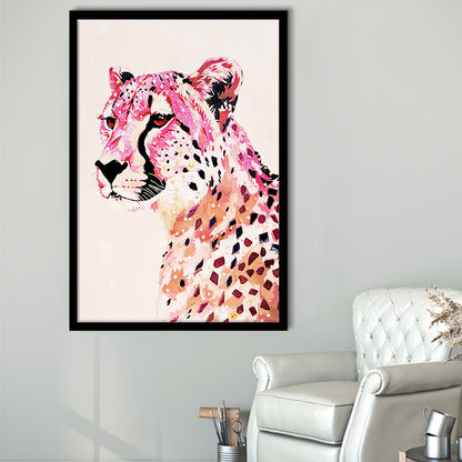 Cheetah Leopard Art Print Glam Preppy Decor Dorm Room, Framed Art Print Wall Decor, Picture Framed