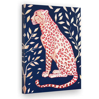 Cheetah Leopard Art Print Preppy Dorm Room Maximalist Trendy, Canvas Print Wall Art, Wall Decor, Painting Canvas
